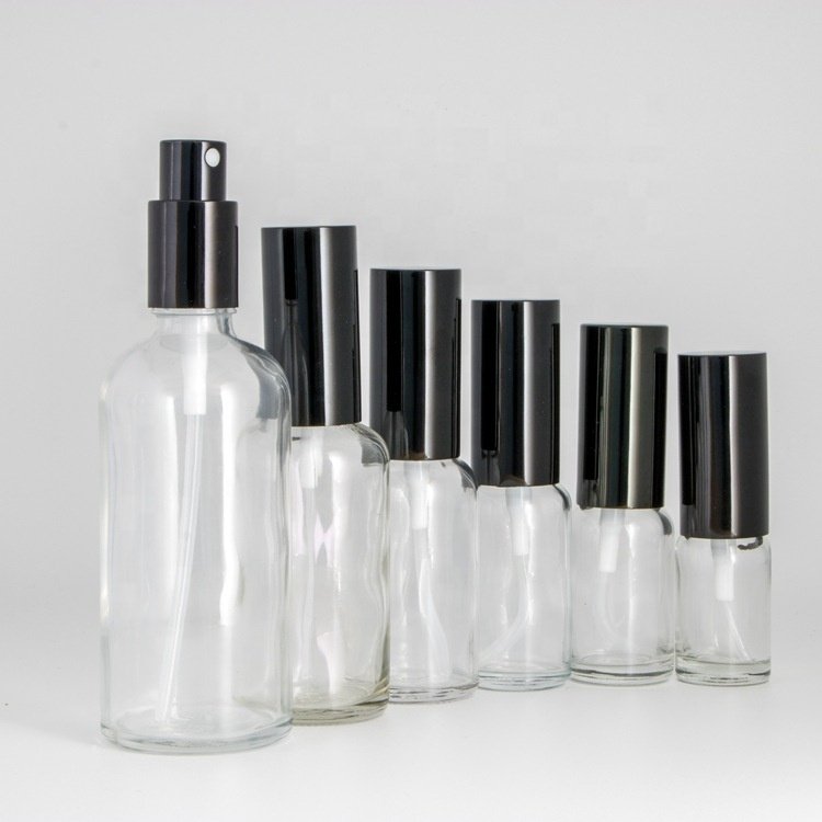 wholesale matte green amber transparent frosted fine mist glass spray perfume bottle with spray