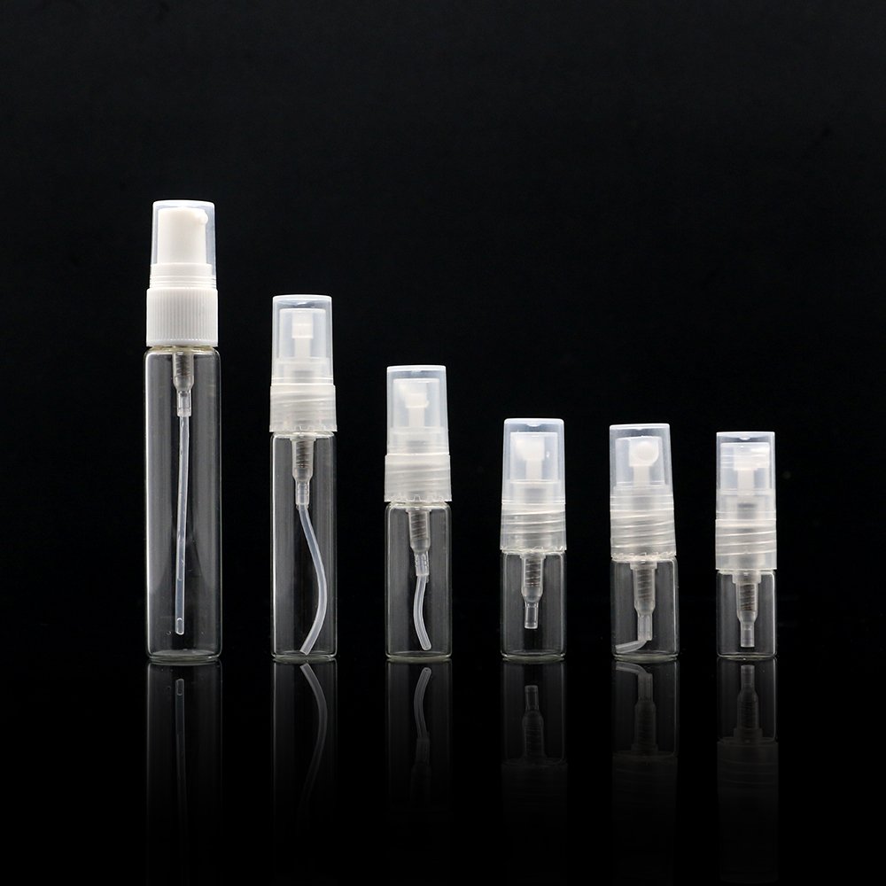 Wholesale custom luxury 1ml 2ml 3ml 5ml 7ml 10ml Clear Empty Round Shaped Glass Spray 10ml refillable atomizer perfume
