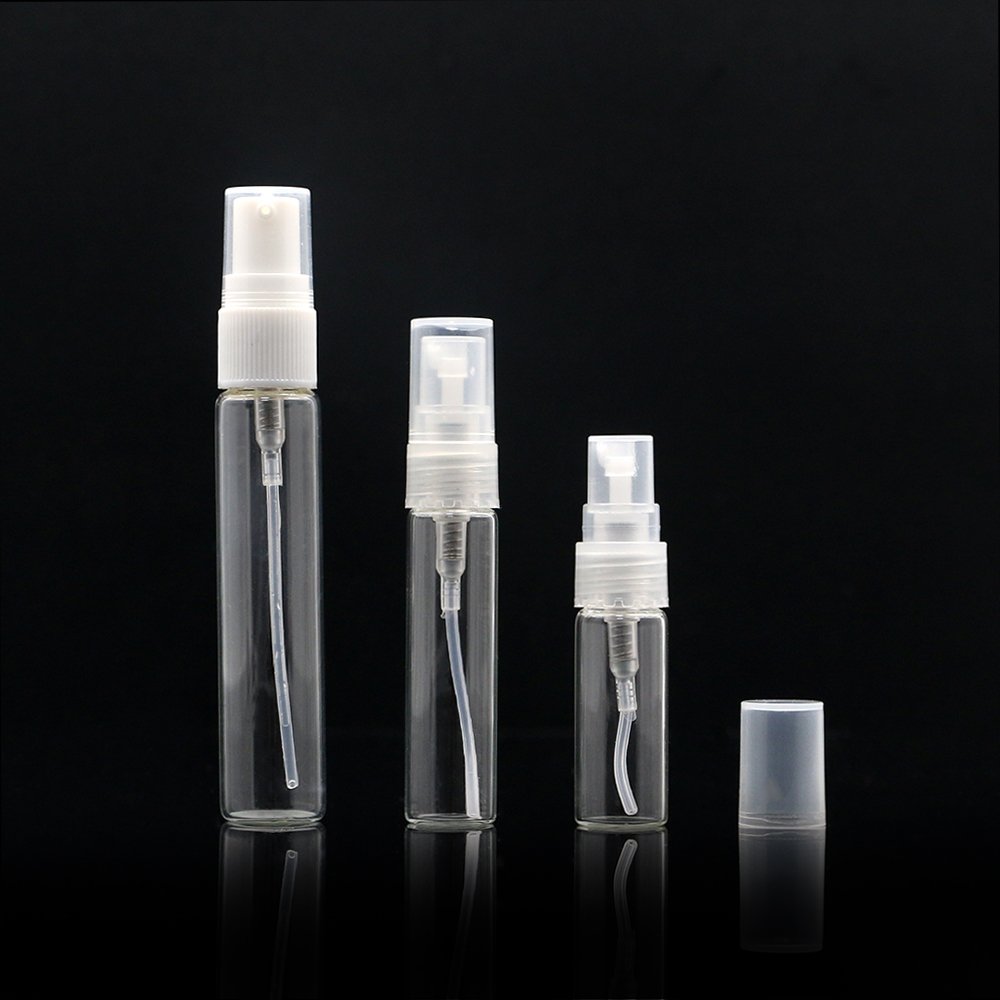 Wholesale custom luxury 1ml 2ml 3ml 5ml 7ml 10ml Clear Empty Round Shaped Glass Spray 10ml refillable atomizer perfume