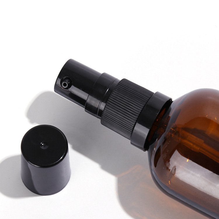 Custom labels and caps amber bottle with pump glass 50ml serum bottle black mist spray bottle