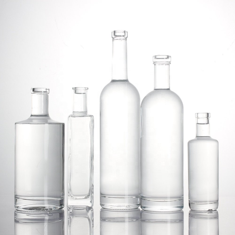 Standard transparent screen printing decals super flint 375ml 750ml 500ml 700ml spirit gin vodka liquor glass bottle
