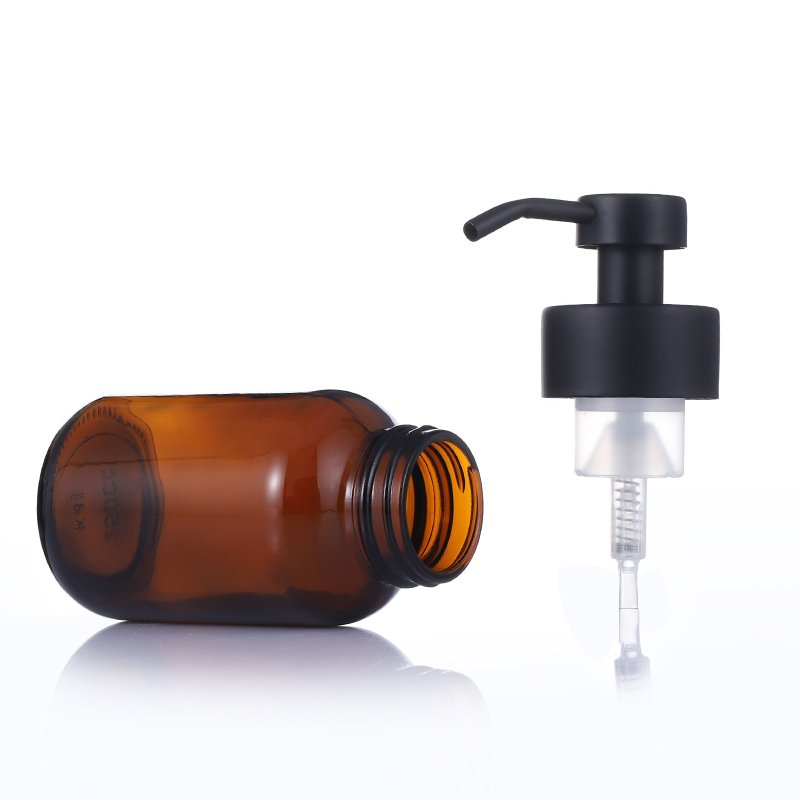 250ml customize skin care 500ml amber round shampoo glass bottle with pump spray for essential oil