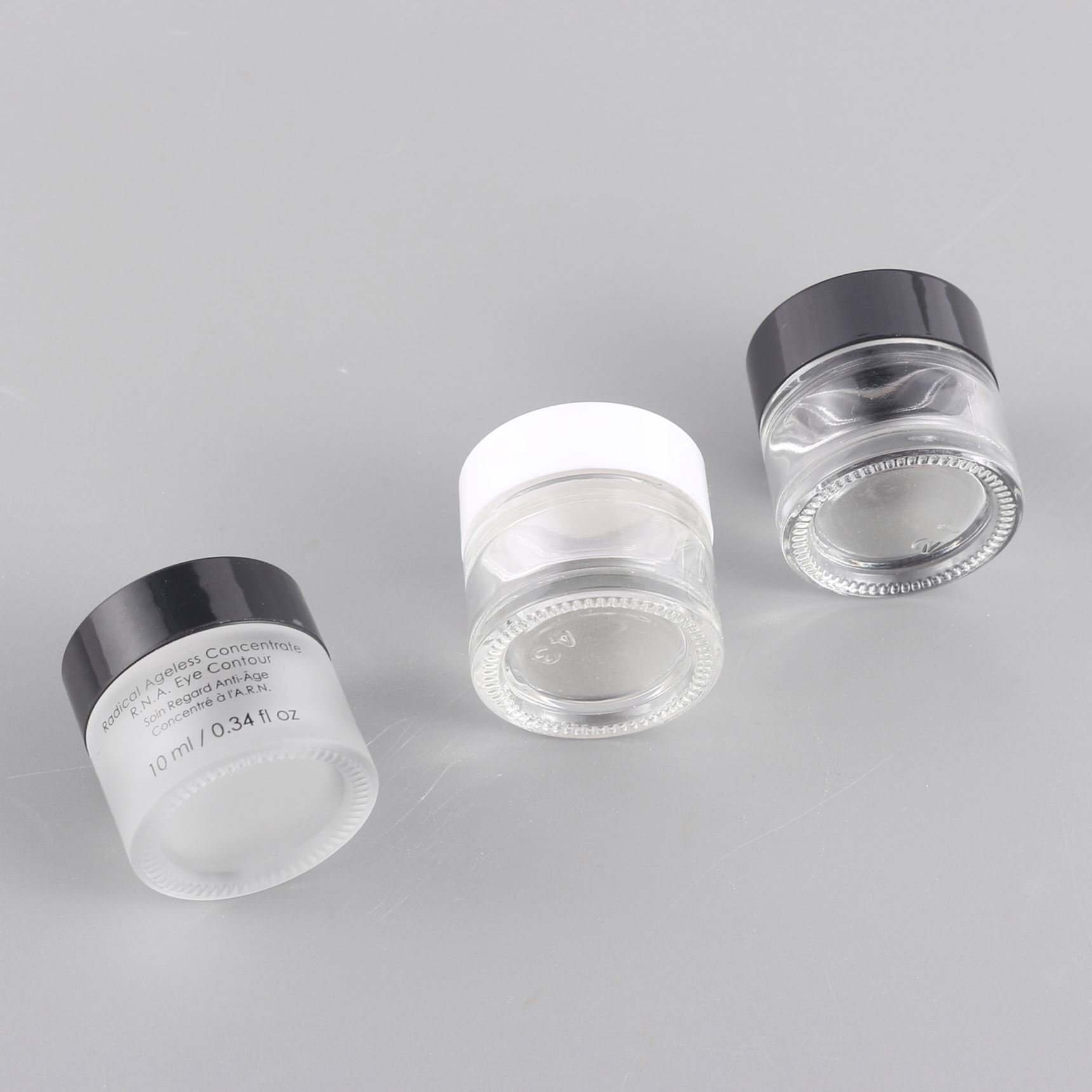 China wholesale regular appearance frosted eye cream glass bottle in stock cylindrical glass cream jar 10g