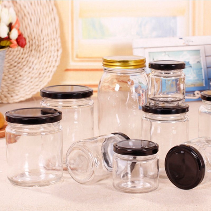New Design Food Grade Empty Clear Round Bird Nest Bottle Glass Honey Jam Jar with Lid Camping Kitchen Minimalist Customized Logo