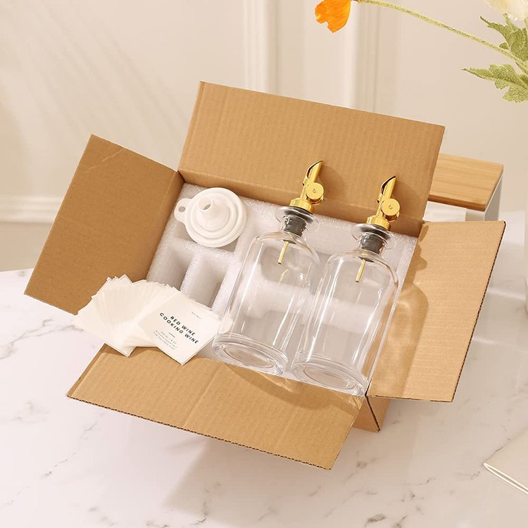 Online Hot Oil Vinegar Warm Syrup Bottle and Dispenser Coffee Syrup Dispenser Glass Bottle for Coffee Bar