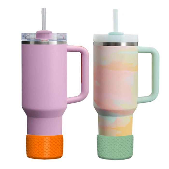 Mermaid Texture Silicone Sleeves Tumbler Bumpers Metallic Chameleon Silicone Boots for 40oz 32oz Tumbler Glass Bottle