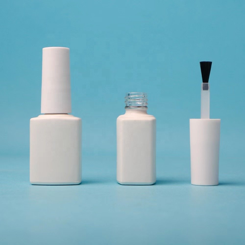 Square 8ml Nail Polish Glass Bottle Colorful UV Nail Polish Bottle With Cap And Brush