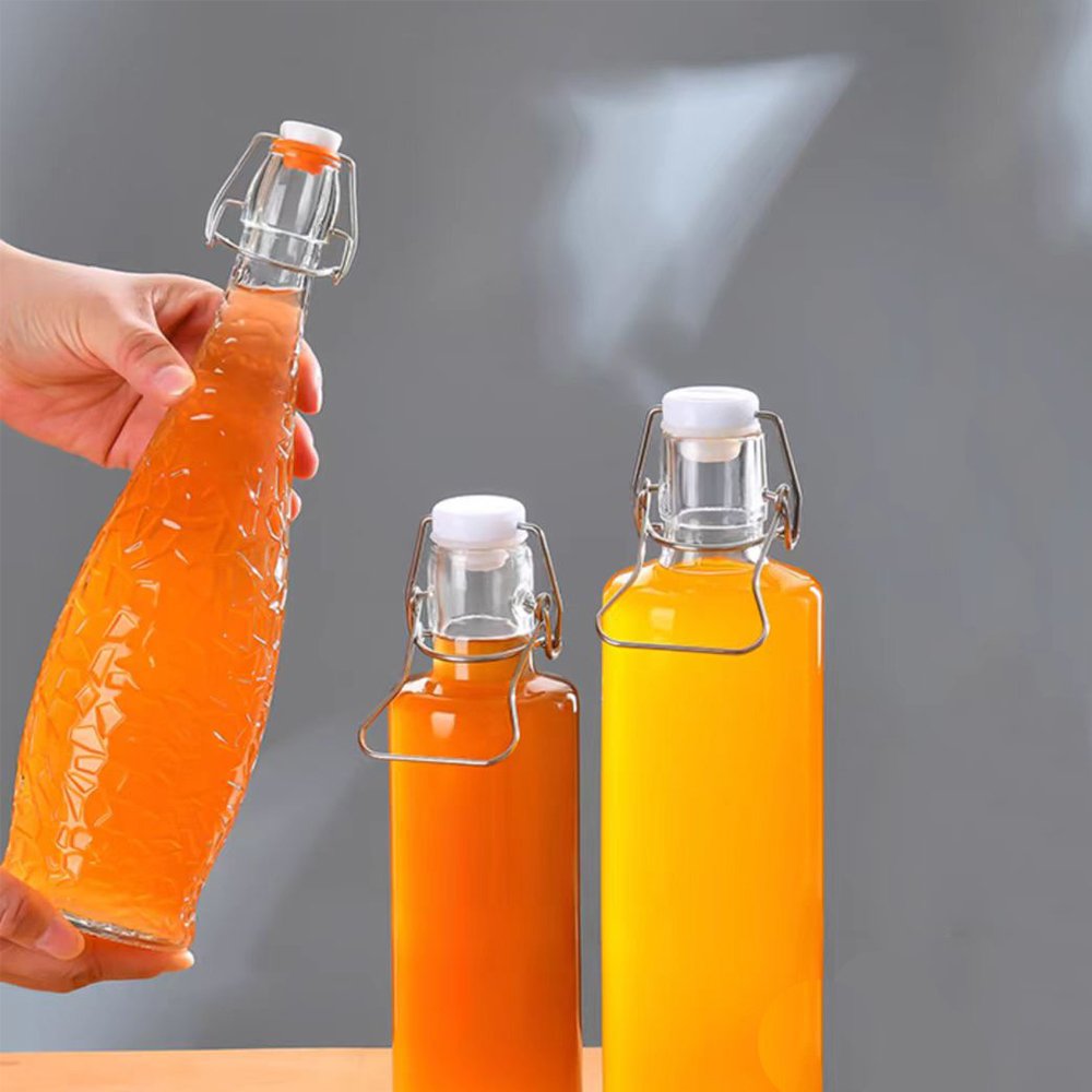 pomegranate juice glass bottle custom commercial clear drinking juice glass bottle supplier