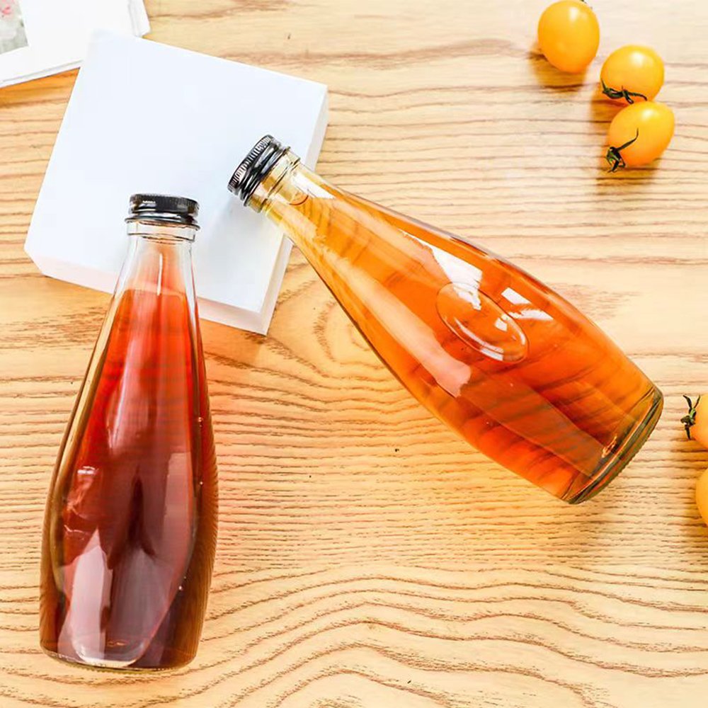 pomegranate juice glass bottle custom commercial clear drinking juice glass bottle supplier
