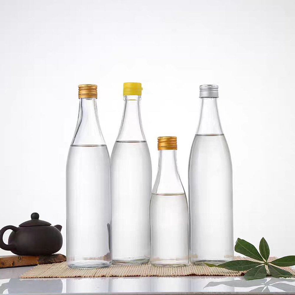 pomegranate juice glass bottle custom commercial clear drinking juice glass bottle supplier