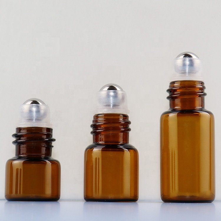 3ml 5ml 10ml brown glass test tube perfume essential oil roll on glass bottle with roller ball perfume test glass bottle for oil