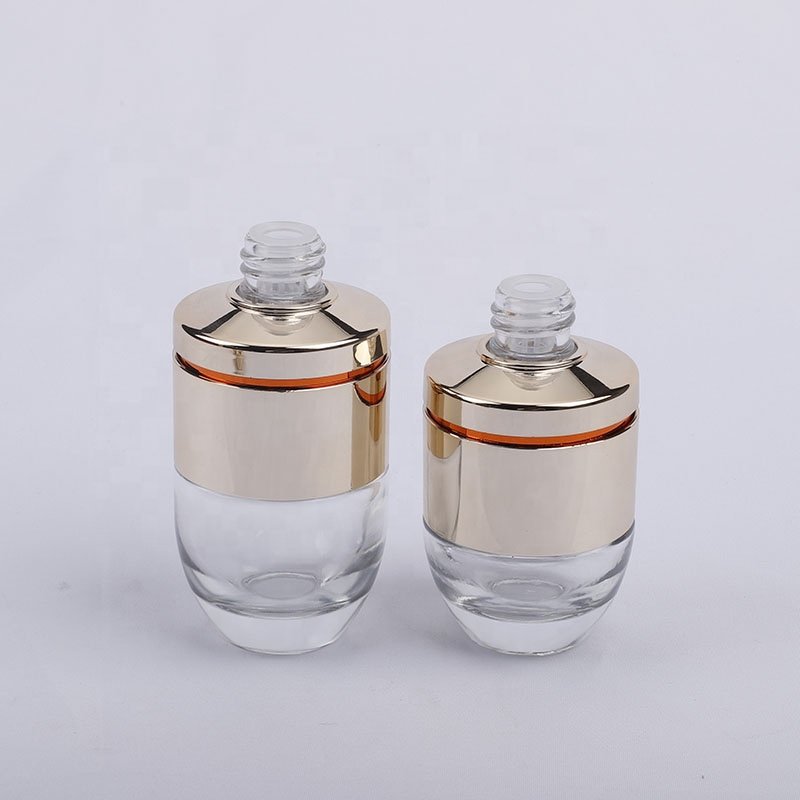 30ml 50ml amber clear care and beauty makeup essential oil glass gold spiral bottle with glass bottle and dropper