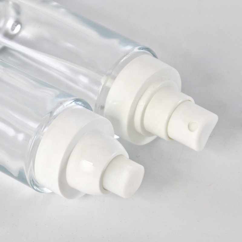 Flat shoulder 15ml Skin care dropper glass bottle 30ml Straight round essence thick bottom cosmetic bottle