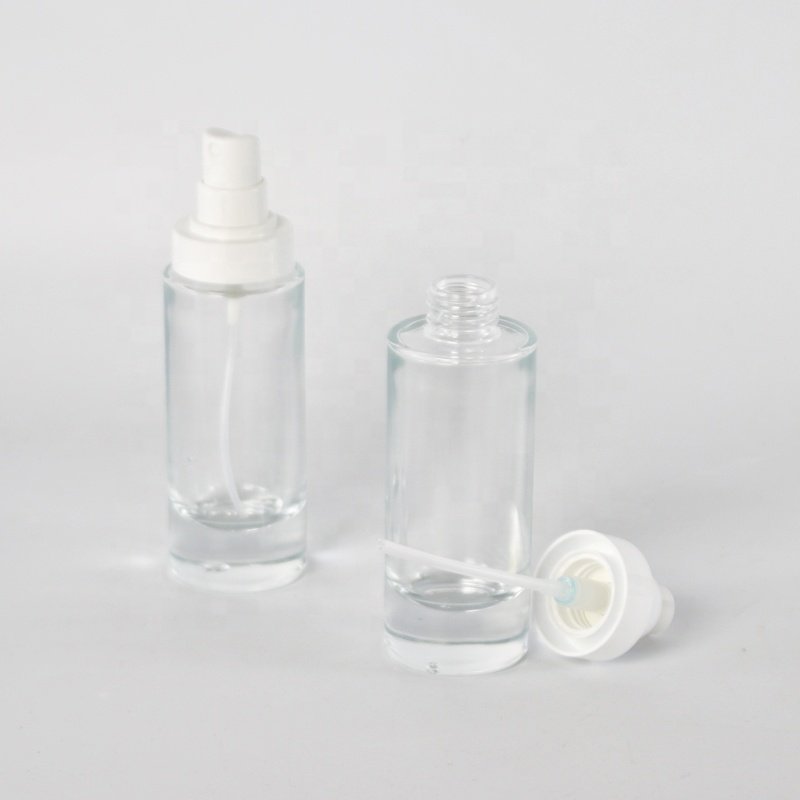 Flat shoulder 15ml Skin care dropper glass bottle 30ml Straight round essence thick bottom cosmetic bottle