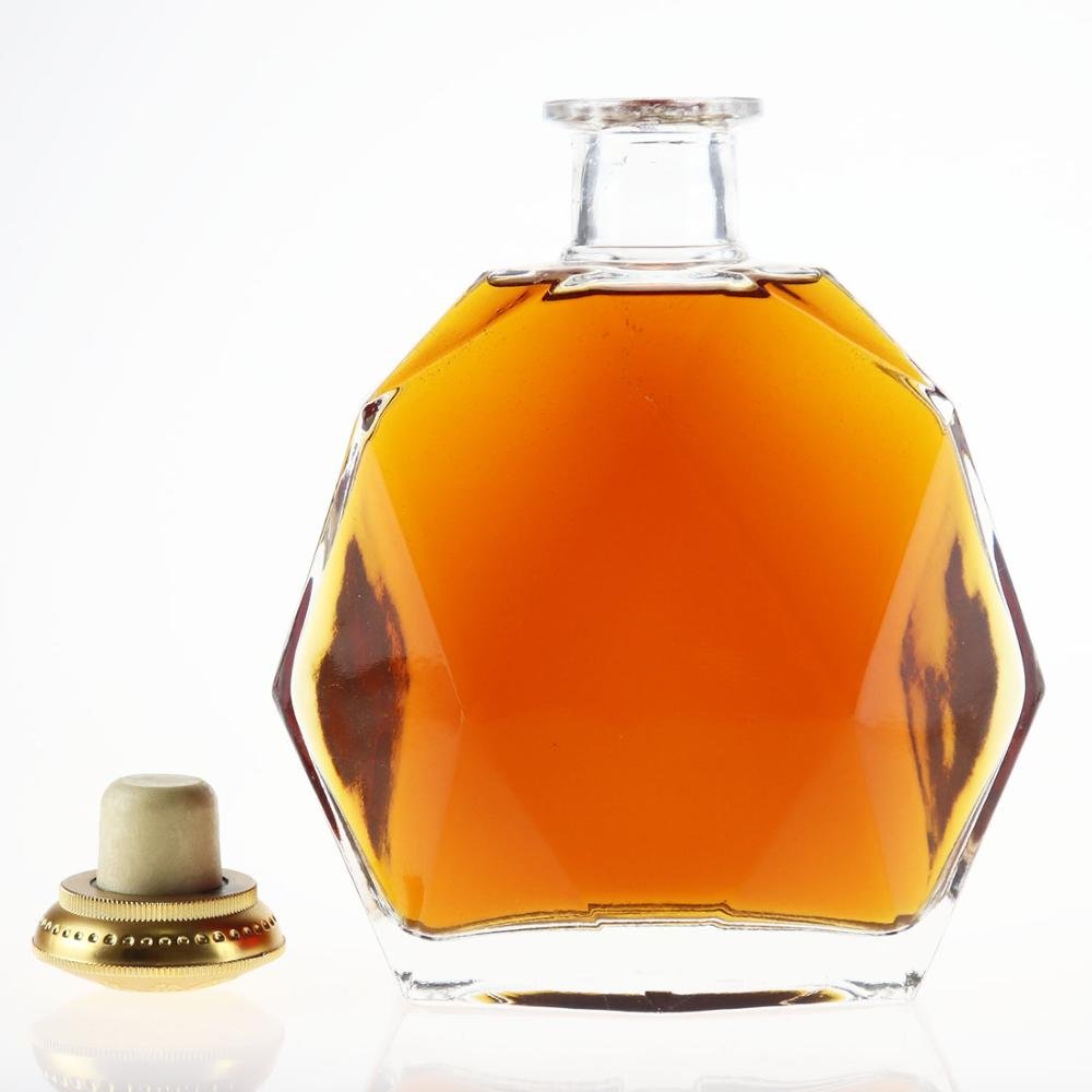 700ml Factory wholesale plating gold crystal glass vodka spirit glass bottle