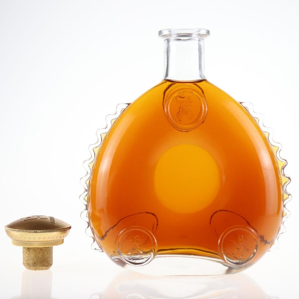 700ml Factory wholesale plating gold crystal glass vodka spirit glass bottle