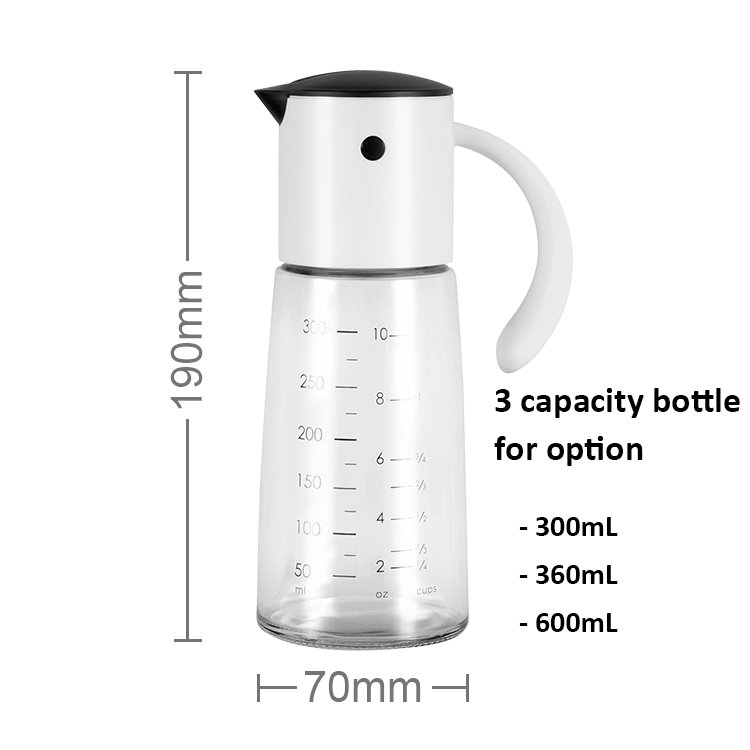 REDDOT design award winner empty plastic essential leakproof olive kitchen cooking vegetable oil pot with 360 mL glass bottle