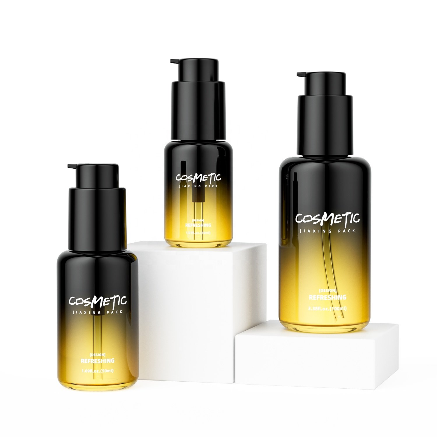 30ml 50ml 100ml amber empty glass lotion face oil bottle foundation packaging 1oz serum glass lotion bottle with pump