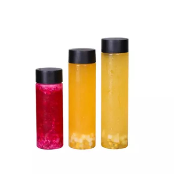 Hot product 400ml 500ml 750ml cylindrical glass water bottle drinking beverage bottle