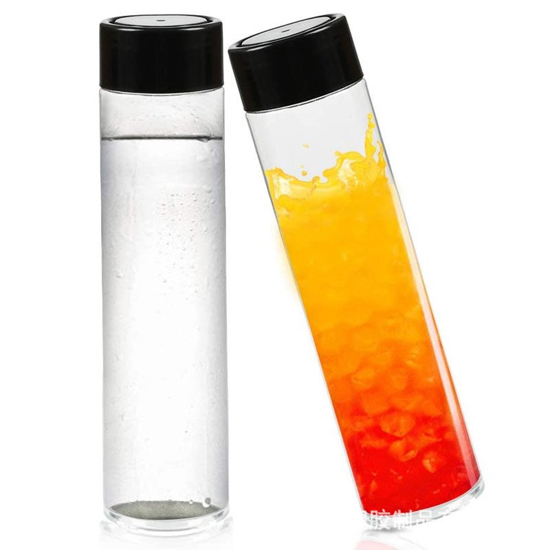 Hot product 400ml 500ml 750ml cylindrical glass water bottle drinking beverage bottle