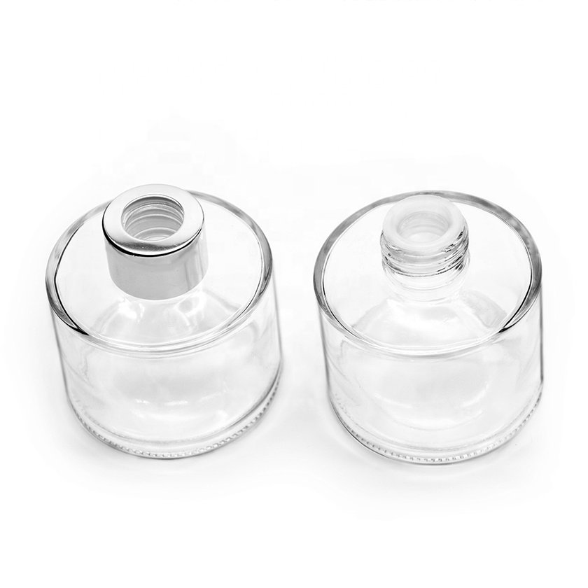 in stock 4oz 120ml clear aroma bottle glass perfume reed diffuser round glass bottle with aluminum cap