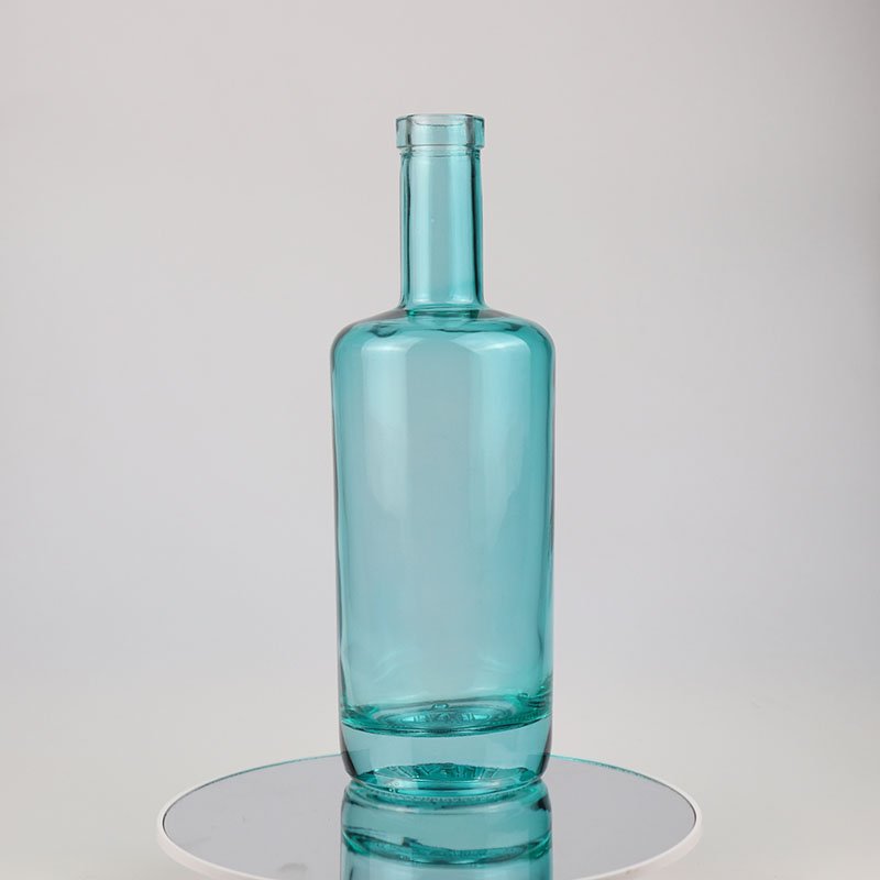 NCG152 750ml Glass Spirit Bottles Round Vodka Glass Bottle Blue Bottles for Alcohol Drink Liquor