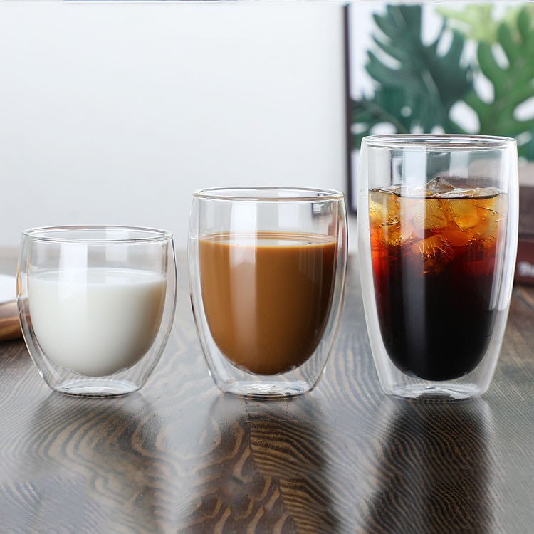 Handmade Glassware Tea Juice Water Drink Double Wall glass Reusable Coffee Cup
