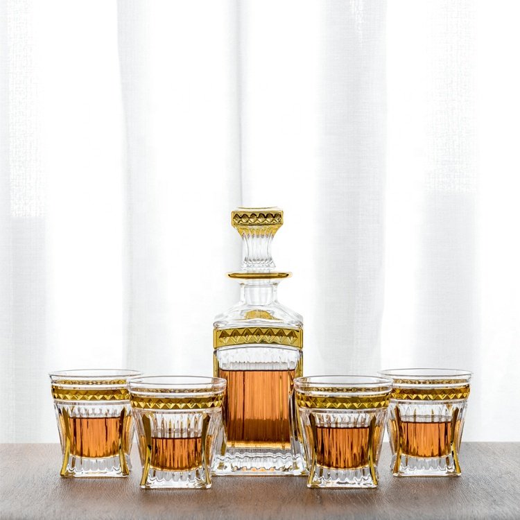 Custom Electroplated 500ml Whiskey Decanter Glass Bottle For Whisky