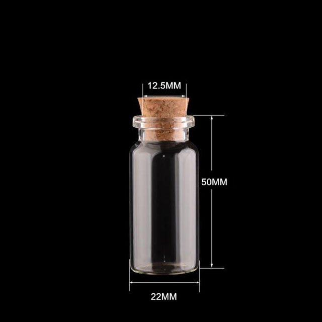 Stock ready to ship mini cork glass vials Dia 22mm tube glass bottle with cork