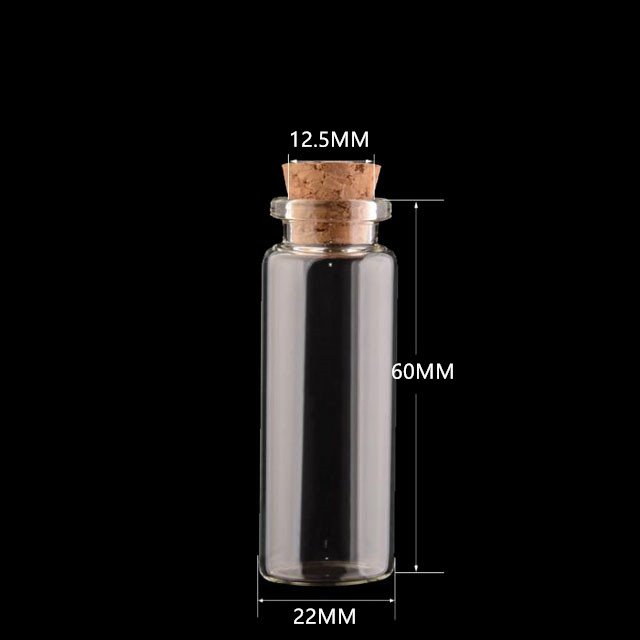 Stock ready to ship mini cork glass vials Dia 22mm tube glass bottle with cork