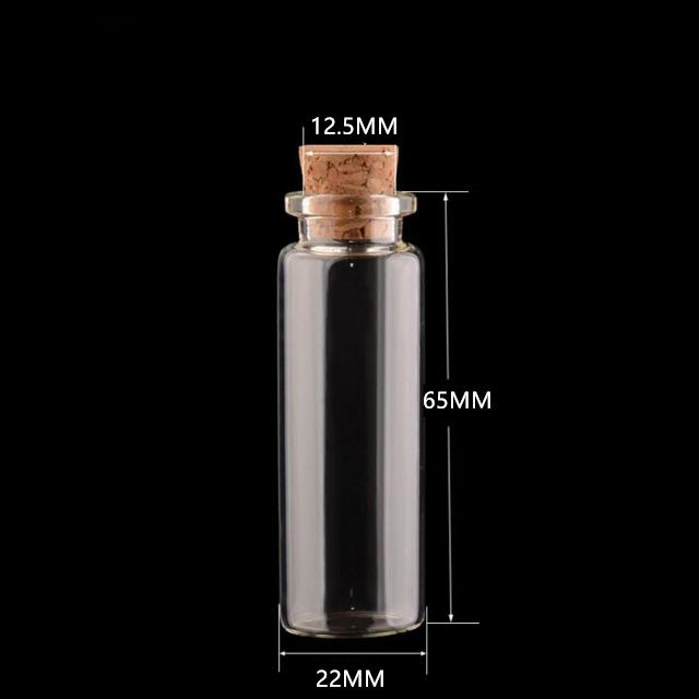 Stock ready to ship mini cork glass vials Dia 22mm tube glass bottle with cork