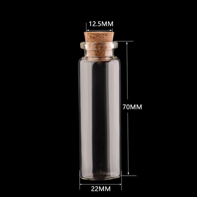 Stock ready to ship mini cork glass vials Dia 22mm tube glass bottle with cork