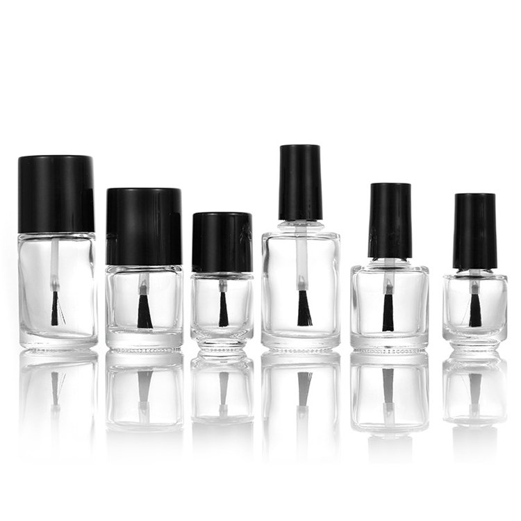 IBELONG Wholesale Clear Transparent Round Square 5ml 10ml Empty Nail Polish Glass Bottle With Brush Supplier