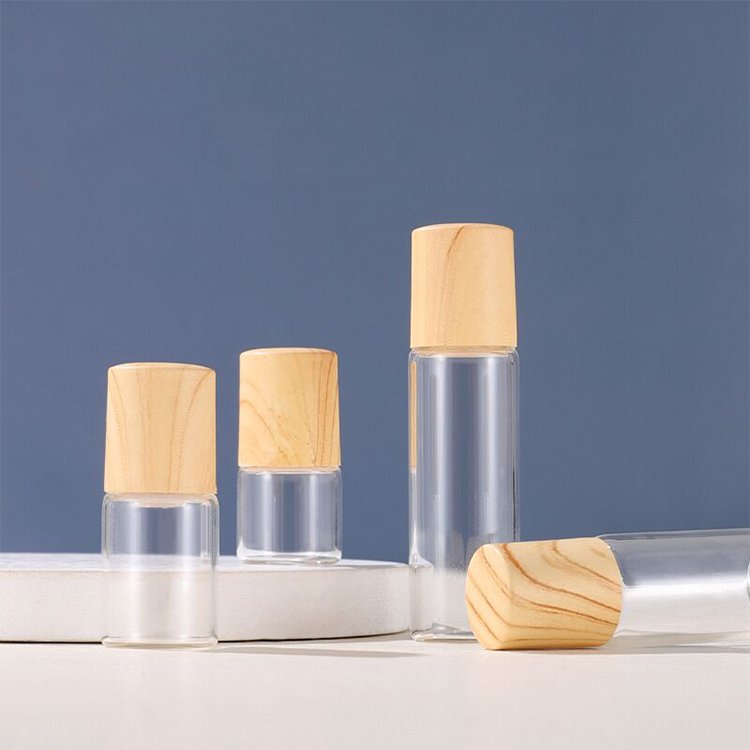Custom perfume roll on glass bottle for small empty perfume bottles with cosmetic face serum empty bottle