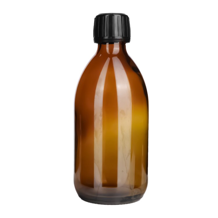 Hot sale 30ml 100ml 150ml 500ml Amber Syrup glass bottle with Lid