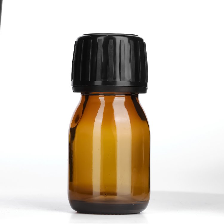 Hot sale 30ml 100ml 150ml 500ml Amber Syrup glass bottle with Lid