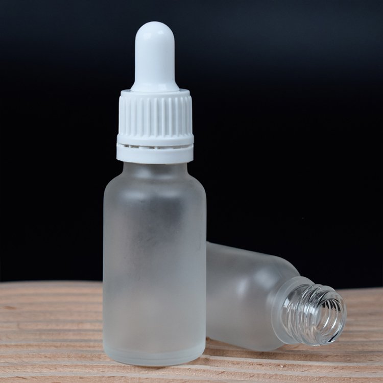 Oem The Most Popular Frosted 10ml 30ml 50ml 100ml Flat Shoulder Glass Dropper Serum Essence Bottle With White Cap