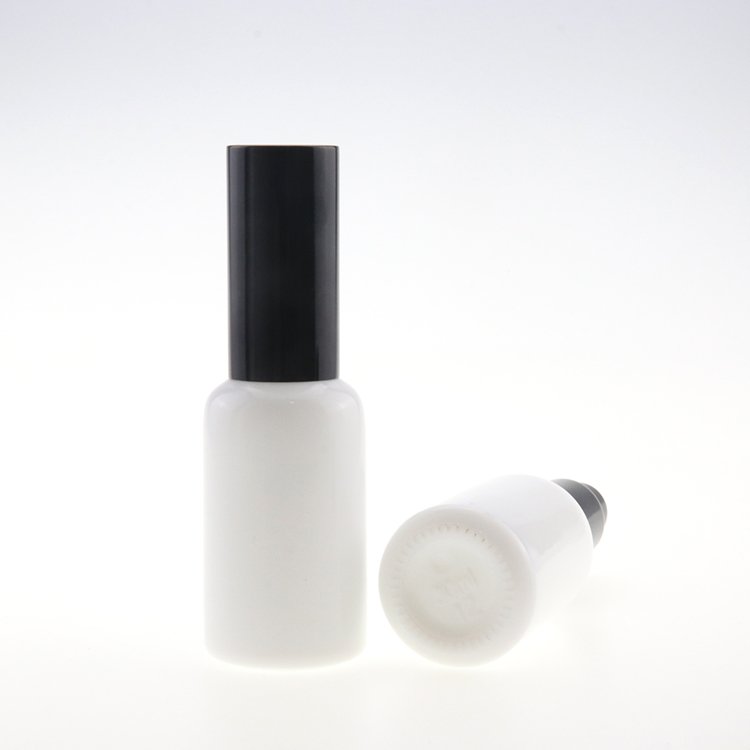 super september hot sale 30ml empty unique white porcelain perfume essential oil spray pump glass bottle for cosmetics