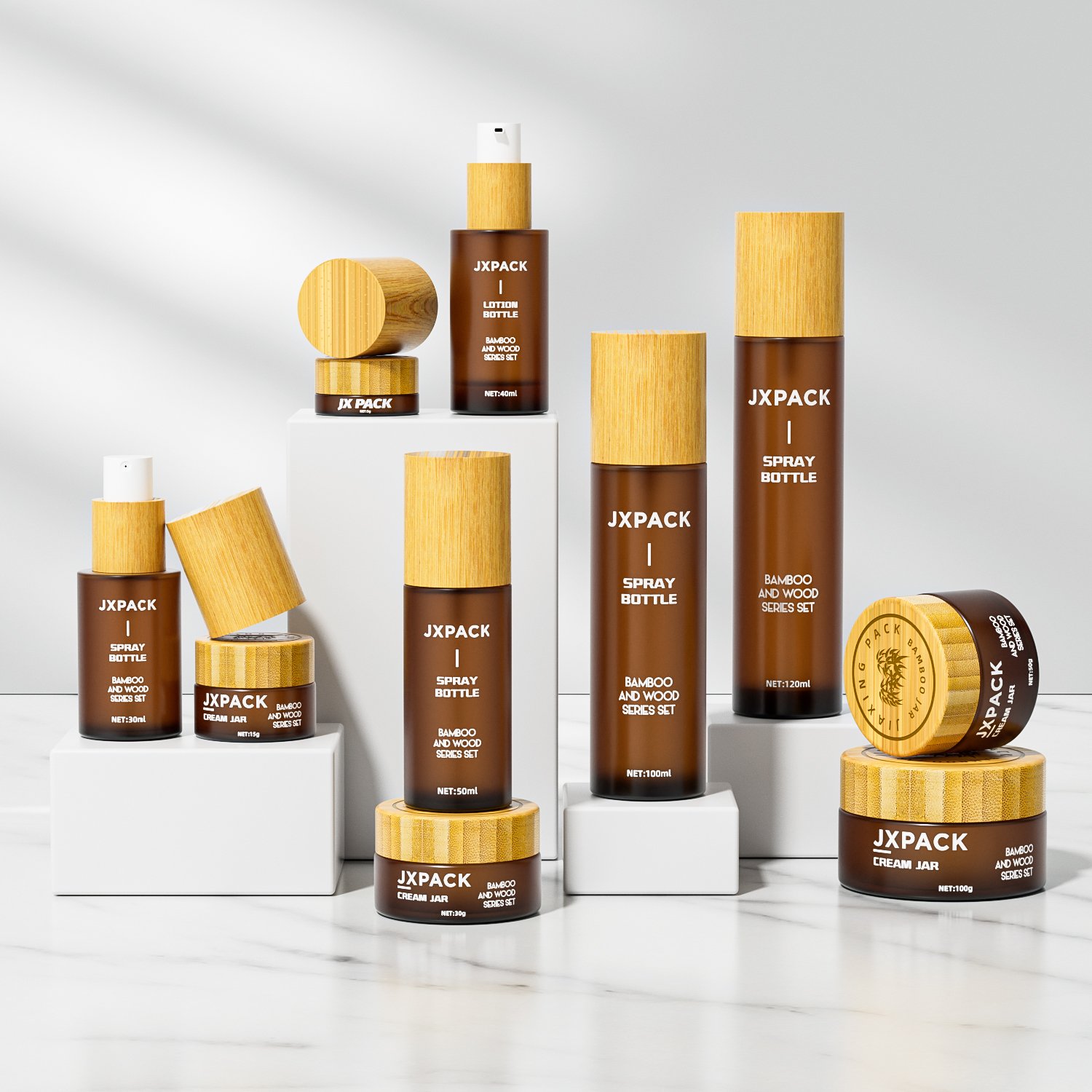 30ml 50ml 100ml High-grade cosmetic packaging with lid 30g 50g skin care glass bottle jar cream cosmetic packaging containers