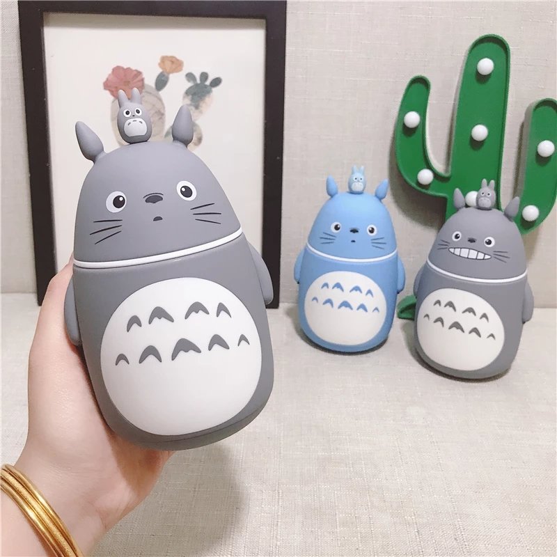 300ml Creative Cute Totoro Glass Water Bottle Double Heat-resisting Drinking Cartoon Style Glass Cup Leak-proof Student Bottle