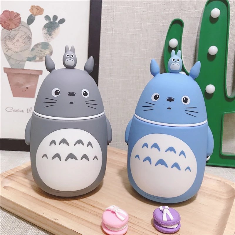 300ml Creative Cute Totoro Glass Water Bottle Double Heat-resisting Drinking Cartoon Style Glass Cup Leak-proof Student Bottle