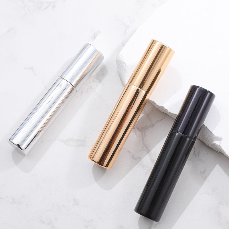 Hot selling empty UV electroplated gold black silver 5ml 10ml glass spray mist fine perfume bottle with box