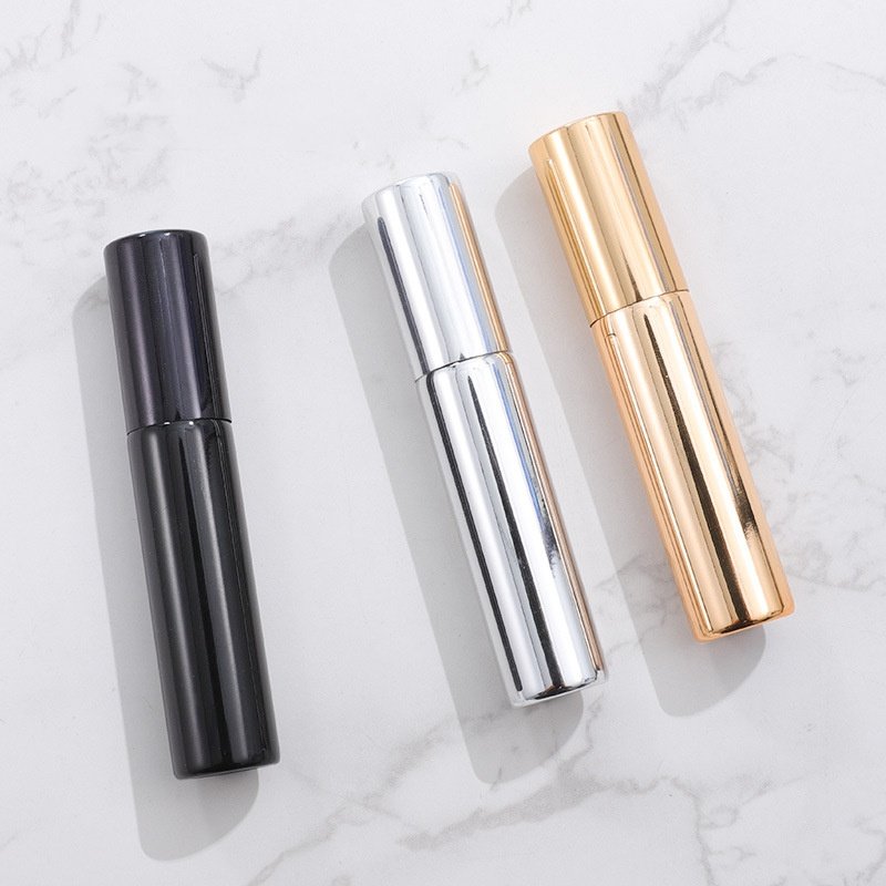 Hot selling empty UV electroplated gold black silver 5ml 10ml glass spray mist fine perfume bottle with box