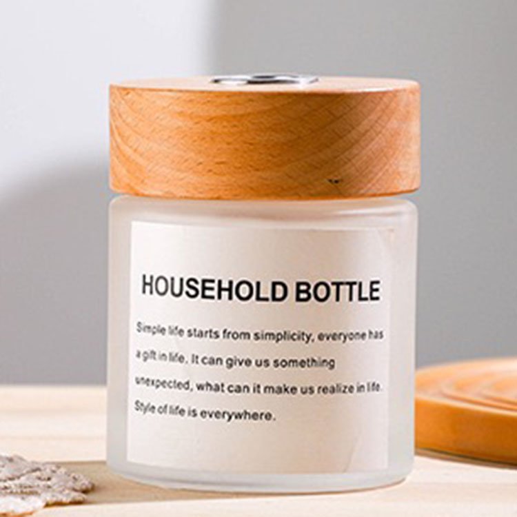 Home Fragrance Diffuser Bottle OEM Color Glass Bottle 150ml Cylinder Round Reed Diffuser Bottle With Wood Lid