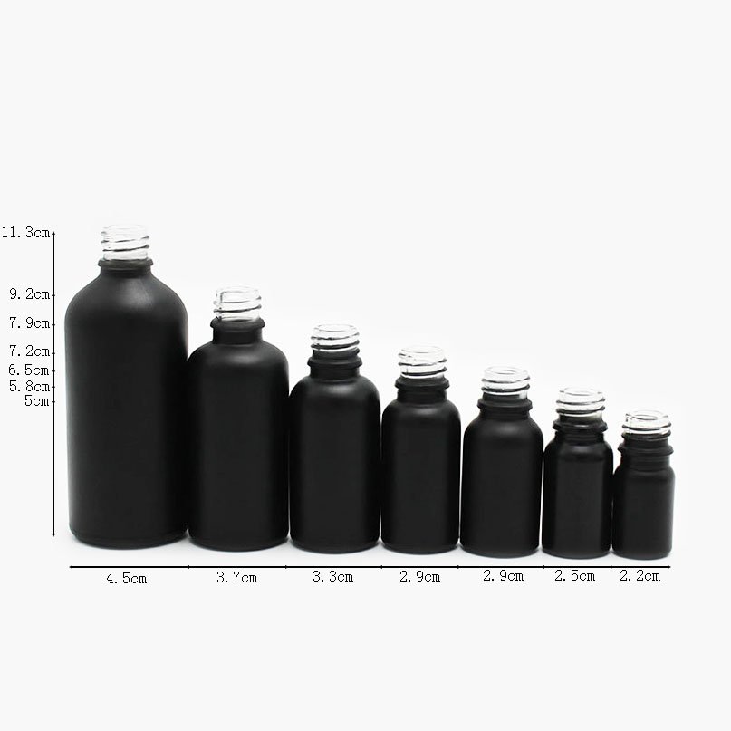 5ml 10ml 15ml 20ml 30ml 50ml 100ml black essential oil glass bottle,cover aluminum flower basket cap with glass dropper pipette