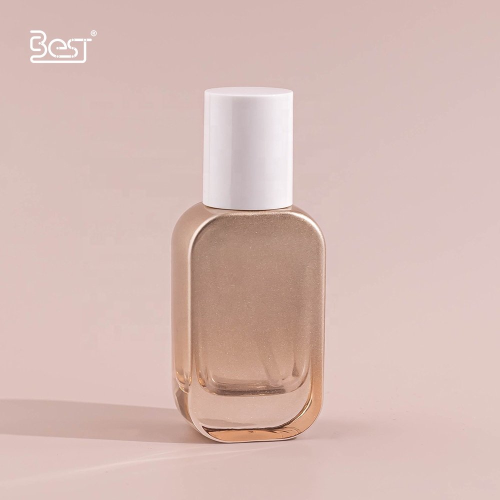 Luxury Gold Thick Bottom Skincare Cosmetic Packaging 30ml Toner Lotion Serum Glass Bottle with Pump
