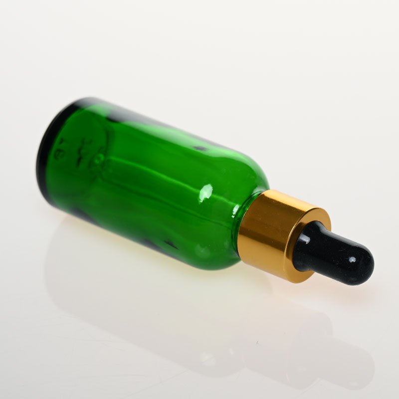 5ml-100ml Green Dropper Glass Bottles Round Shape Essential Oils Glass Bottles For Personal Care