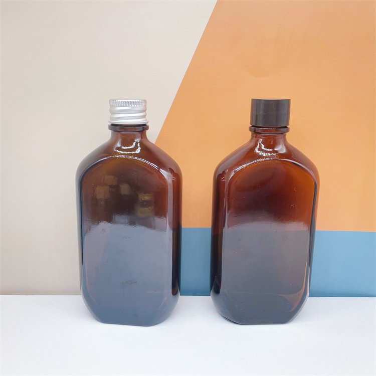 100ml Glass amber beverage milk glass bottle with metal screw cap