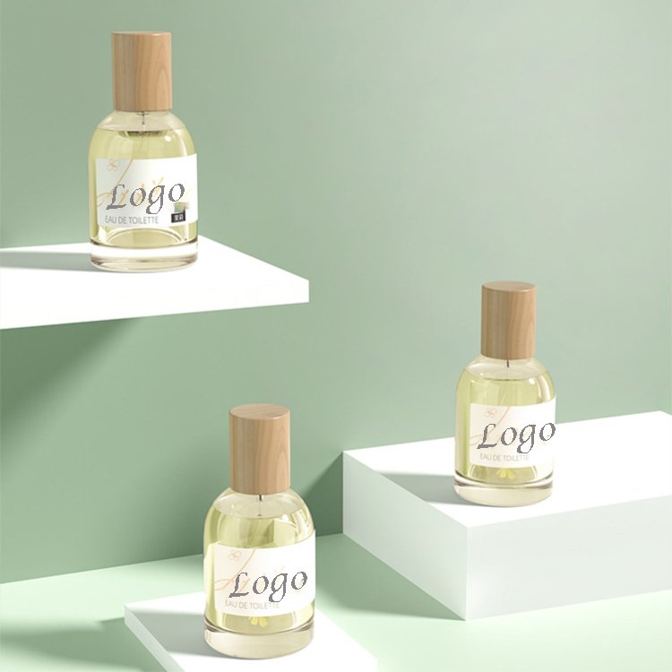 luxury 30ml 50ml 100ml glass spray perfume bottles with wooden cap and packing box in stock