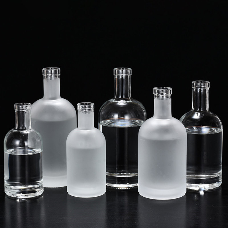Fancy Clear 200ml Spirits Vodka Gin Rum Liquor Whisky Alcoholic Beverage Glass Bottle